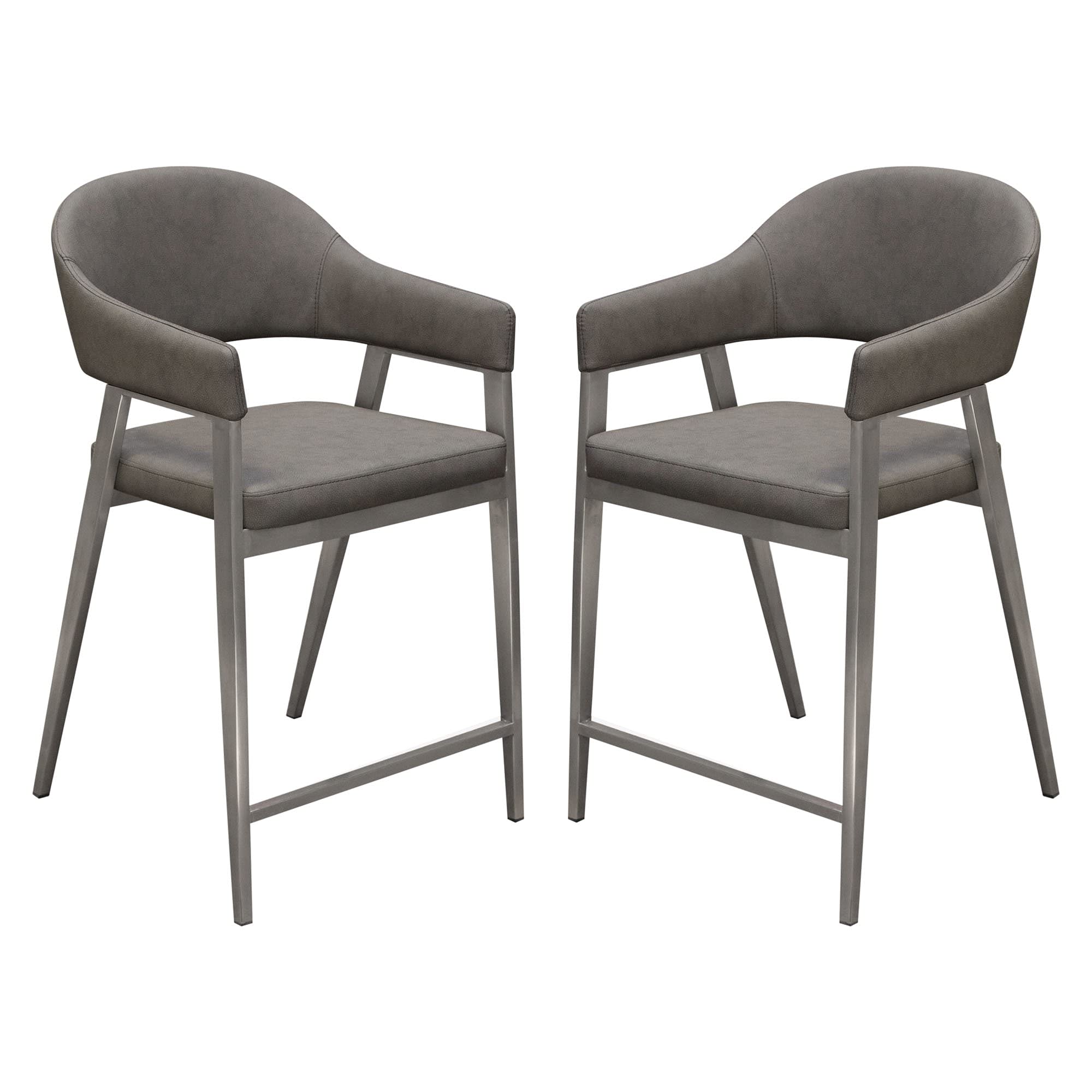 Diamond Sofa Adele Counter Stool in Gray Set of 2