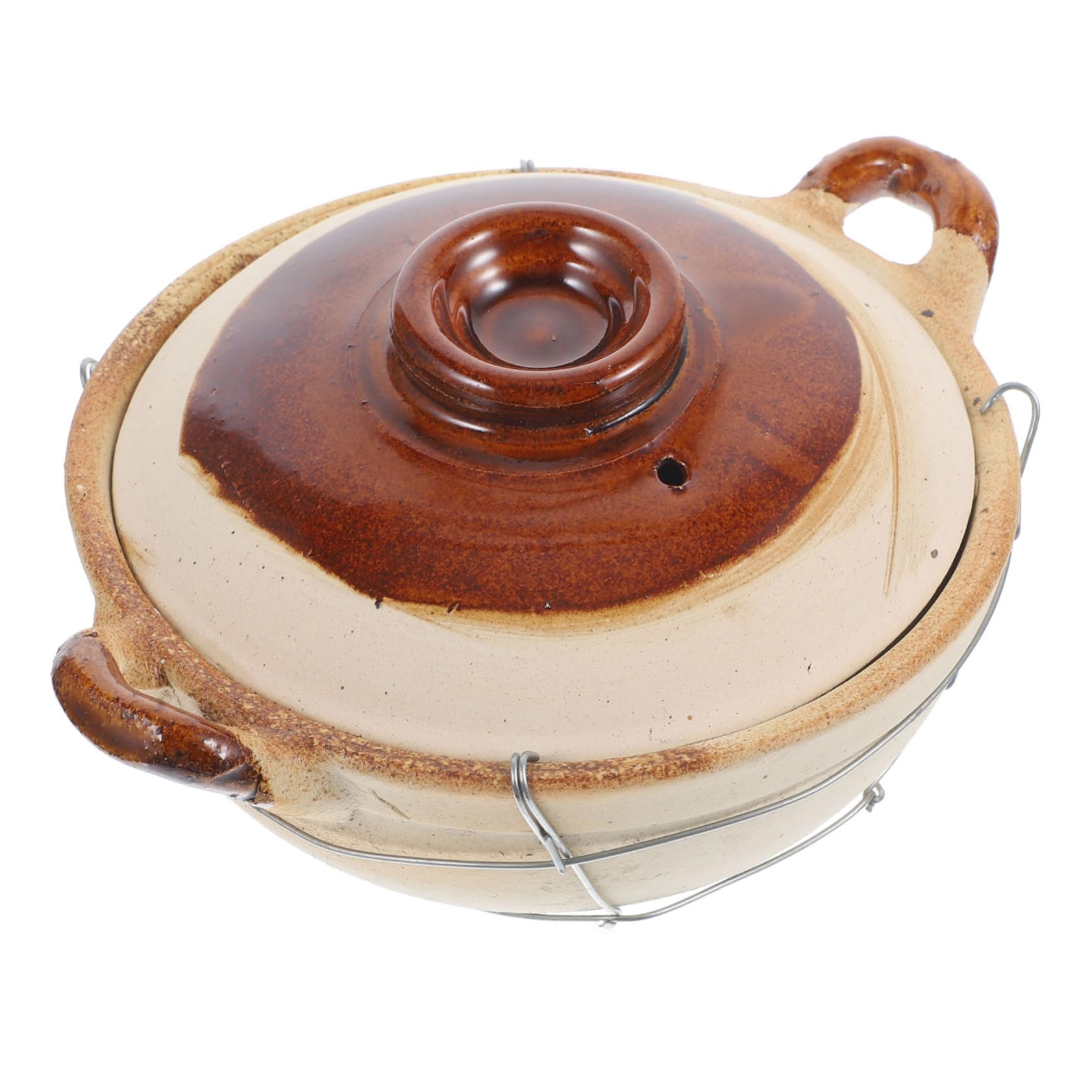 Cazuela de Barro con Asa 0, 5 L para Sopa y Noodles Caseros