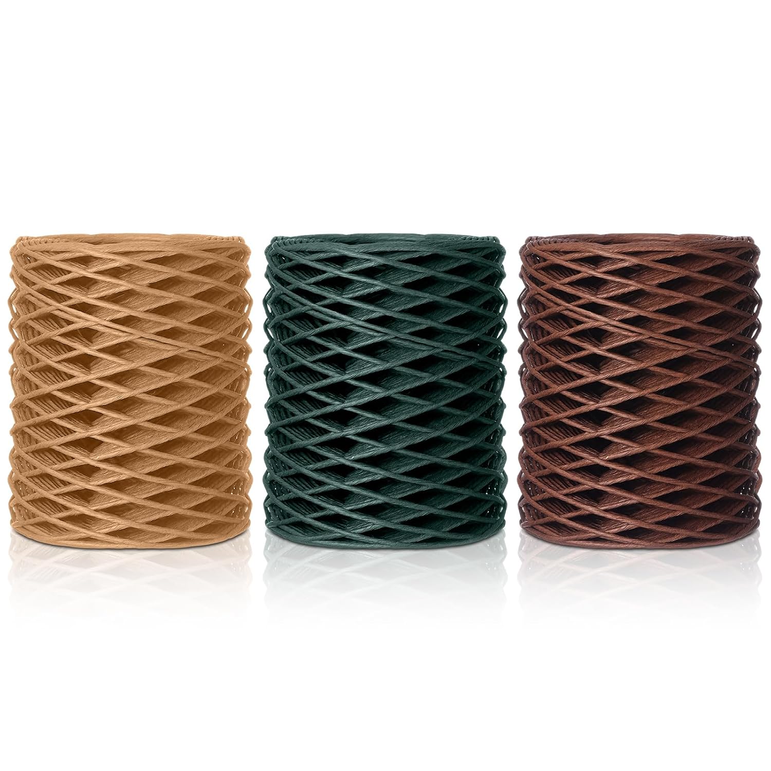 Threlaco 3 Roll 164 Feet Floral Wire Rustic Vine Bind Wire for Wreath Making, Flower Bouquets, Gift Wrapping, DIY Craft, Wedding Decor(Brown, Green, Khaki)