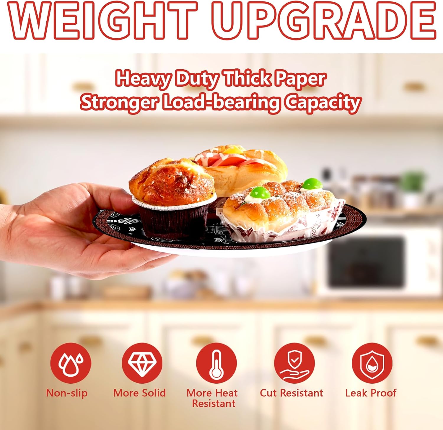 60Pcs Hibachi Party Decorations 9" Heavy Duty Chinese Japanese Party Paper Plates Disposable Asian Themed Dessert Plates for Birthday New Year Asian Spring Festival Baby Shower Supplies - Image 5