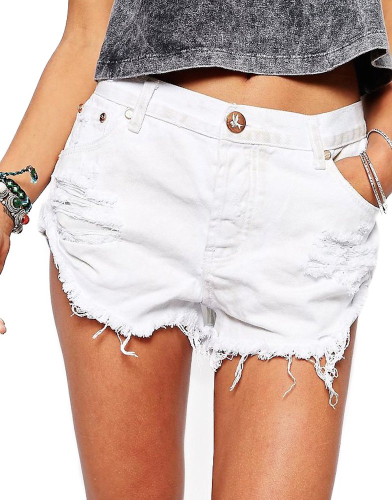 Buy One Teaspoon White Beauty Bandit Shorts Online at desertcartAngola