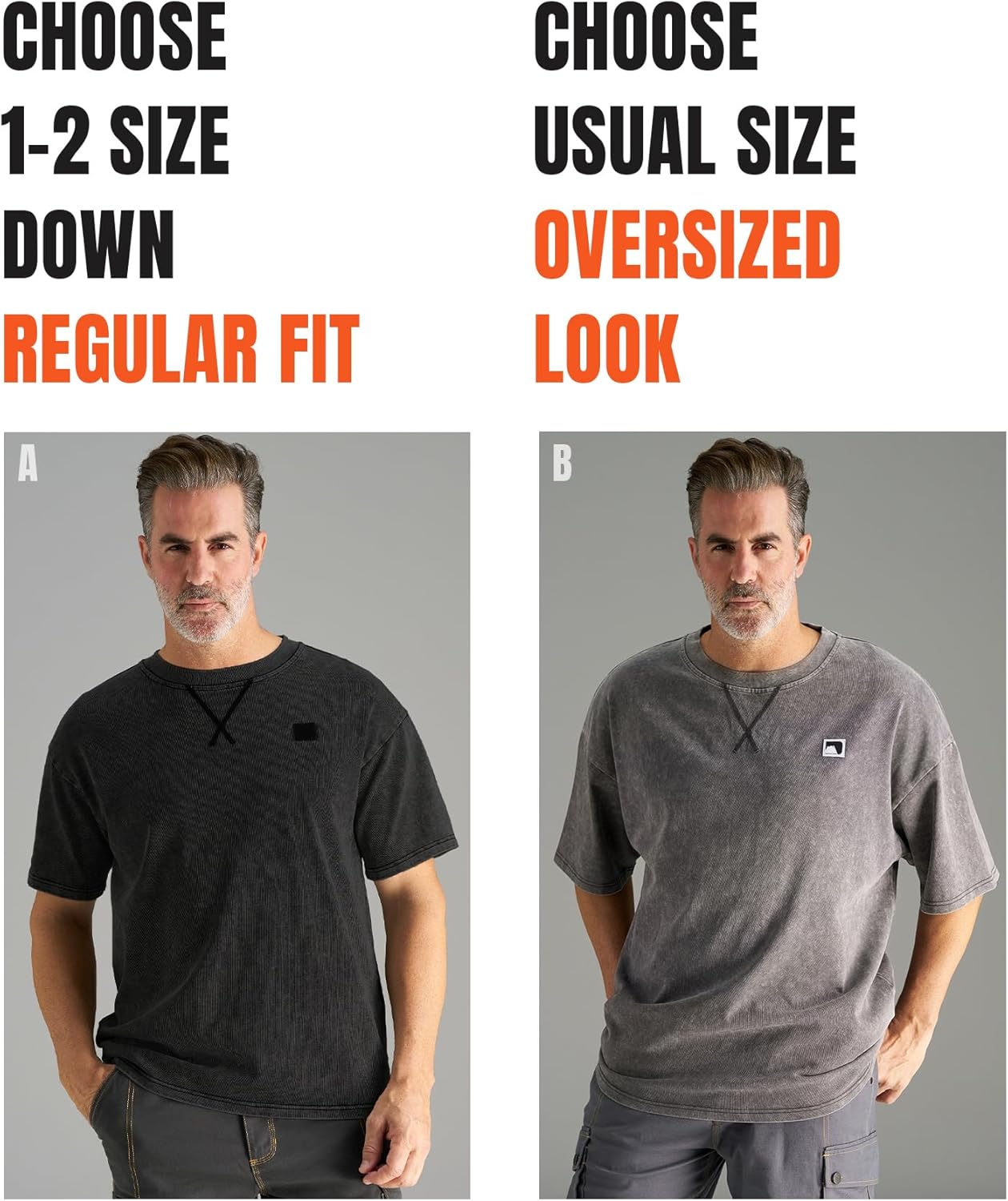 CHRONOLINE Men's Heavyweight T-Shirt Oversized Cotton Vintage Washed Tee Fall Winter Thick Crew Neck Short Sleeve Layered Top - Image 8