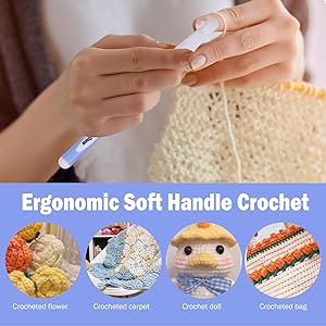 Crochet Hooks 4 pcs Large Sizes Crochet Hooks Ergonomic Crochet Needles Set (8mm / 10mm / 12mm / 15mm)