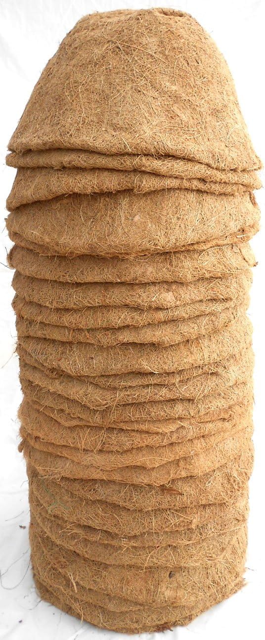 16" Hand Formed Hanging Basket Coco Fiber Liner (C419L-25) with Water Retainer Pack of 25 Liners