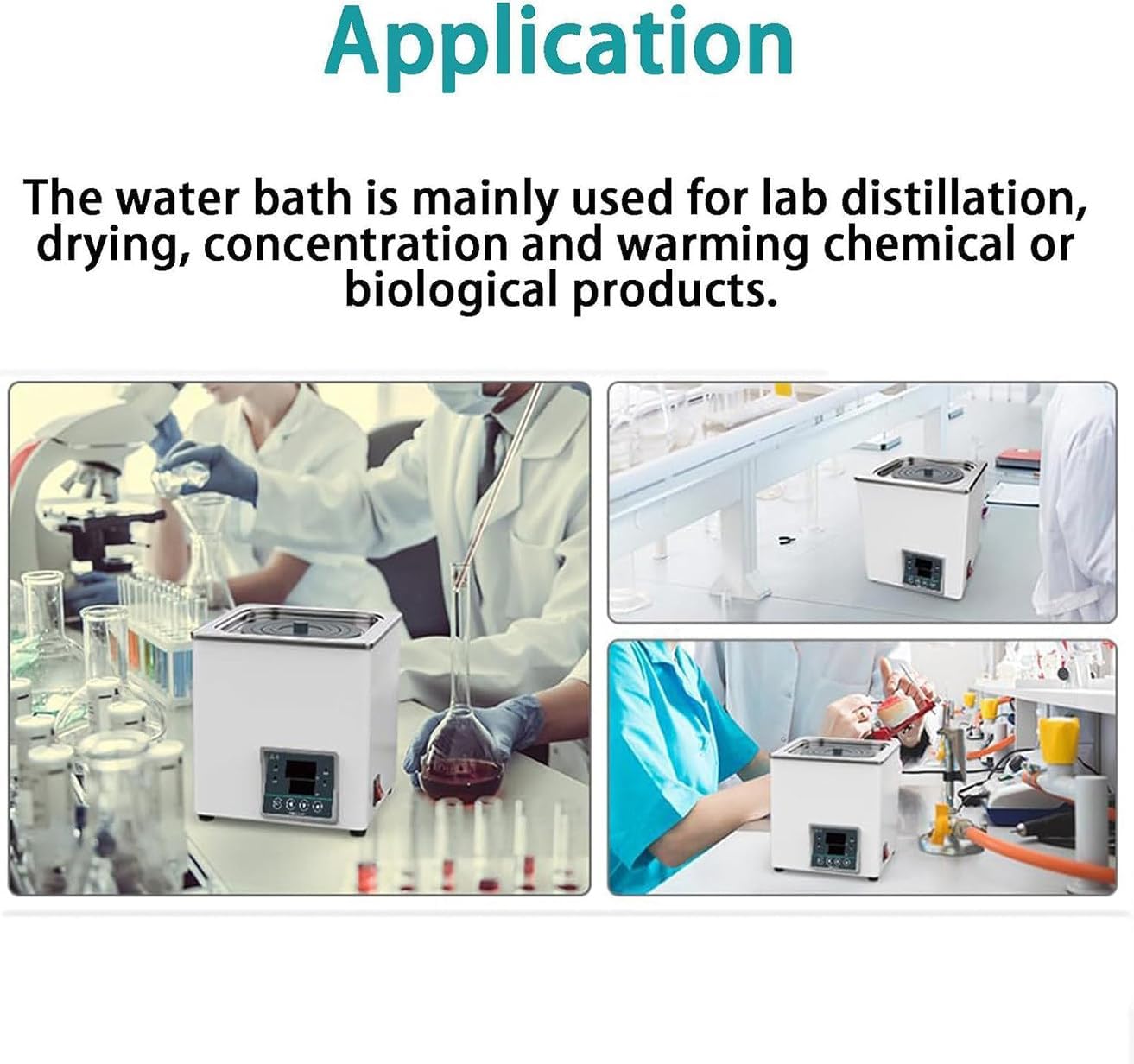 Lab Water Bath Anti-Dry Burning Lab Water Bath Box Digital Thermostatic Heater 3L Capacity 1 Selectable Opening for Laboratory School,1Hole