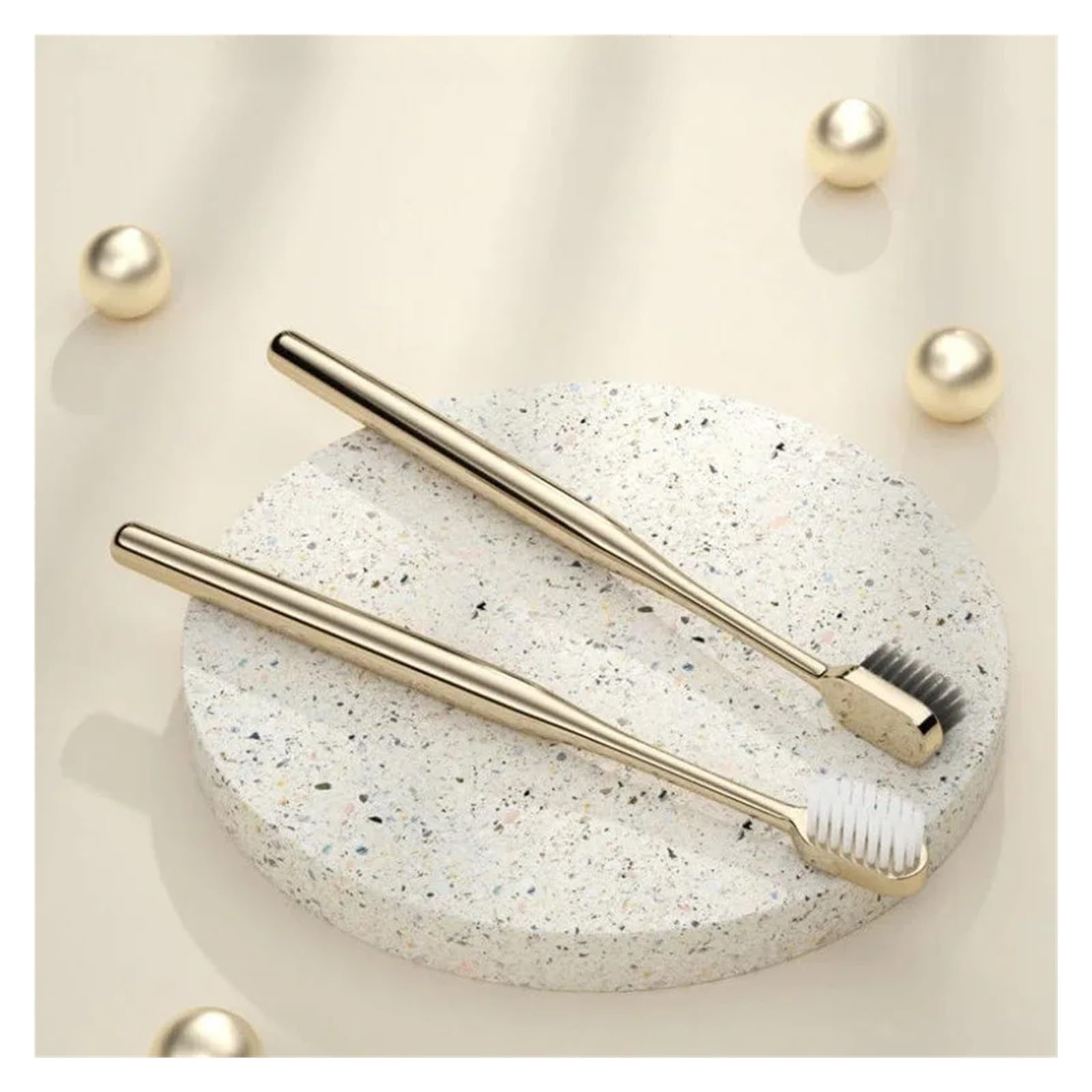 Spazzolino da denti 1/2/4/8 pezzi Oro Argento Adulto Criniera media dura Elegante brillante(8p SilverWhite-Black)