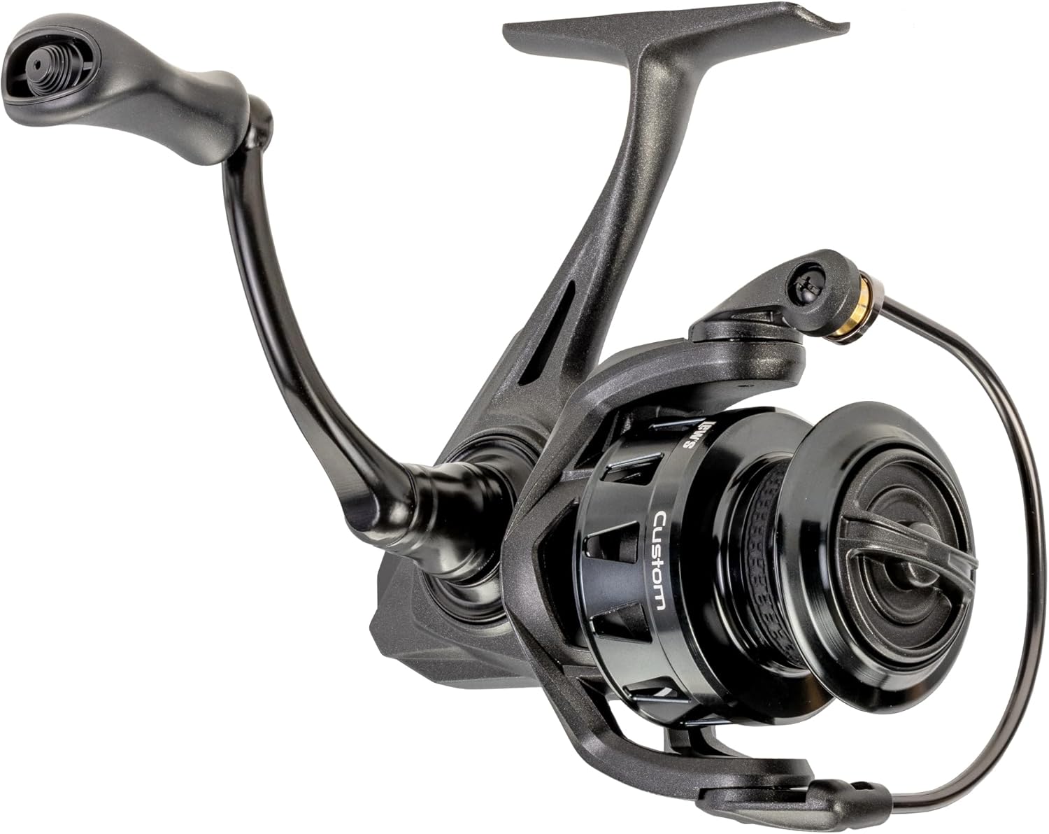 Lew’s Custom 300 Spinning Fishing Reel, 9+1 Bearings, Aluminum Frame and Sideplate, Screw-in Aluminum Handle, Speed Gears, Speed Lube, Black/Silver