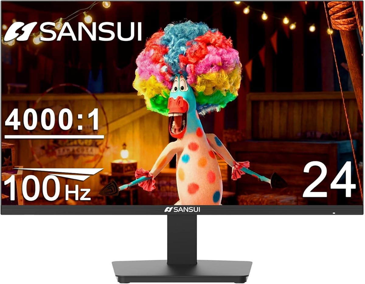 SANSUI Monitor 24 inch 100Hz Computer Monitor丨FHD 1080P PC Monitor丨HDMI丨FreeSync丨HDR丨Earphone Jack丨 Ergonomic Tilt for Home and Office : Electronics