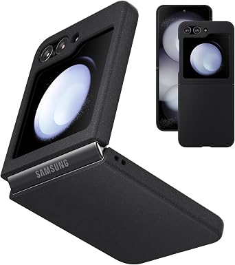 Slim Fit Galaxy Z Flip 5 Case, [Hard PC Back] [Frosted Feel] [Wireless Charging Support] Lightweight Shockproof Case Cover for Samsung Galaxy Z Flip5 2023, Black