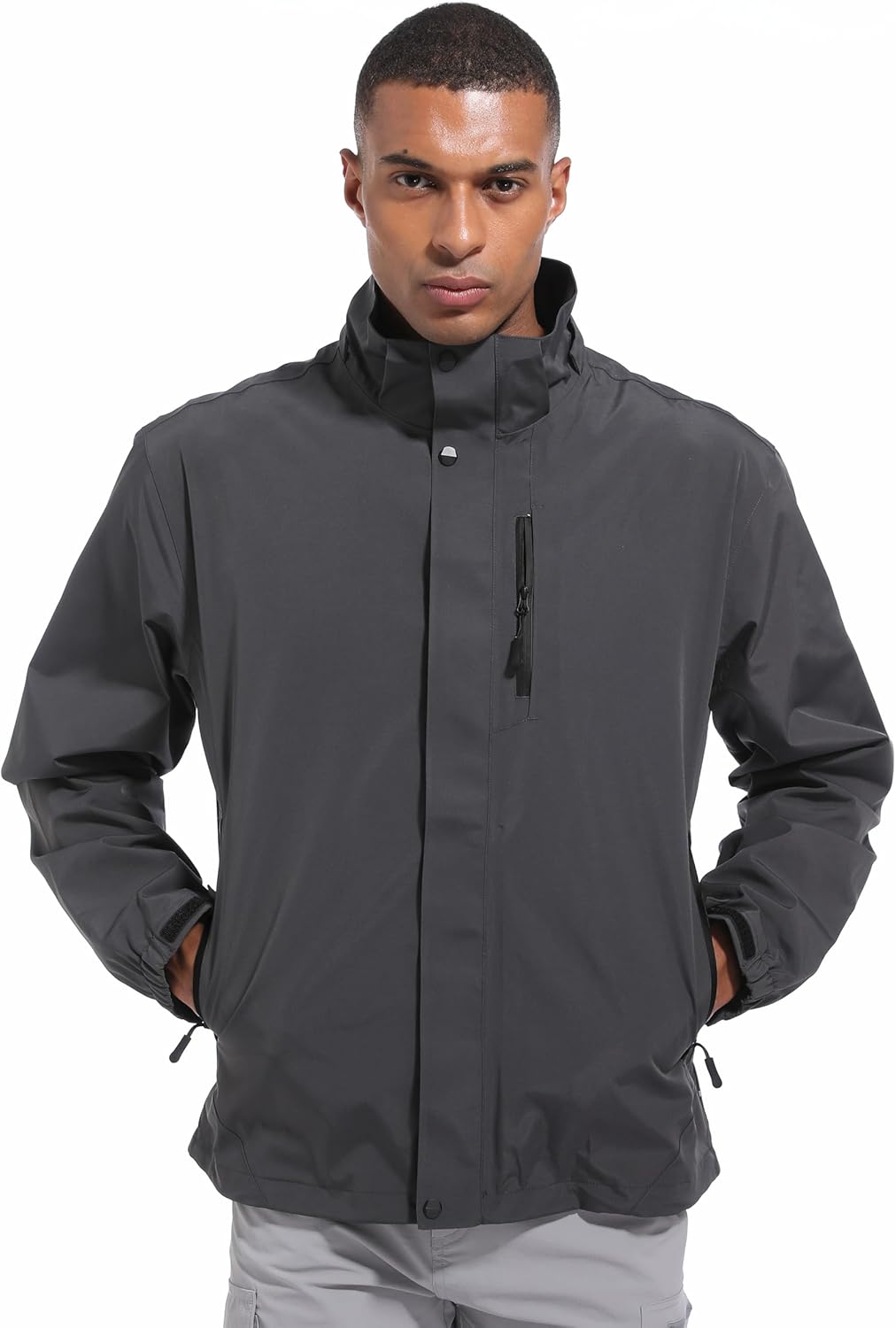 WENRONSTA Men's Lightweight Rain Jacket Waterproof Windbreaker Hooded Raincoat Shell Jacket Outdoor Hiking Fishing Travel - Image 8