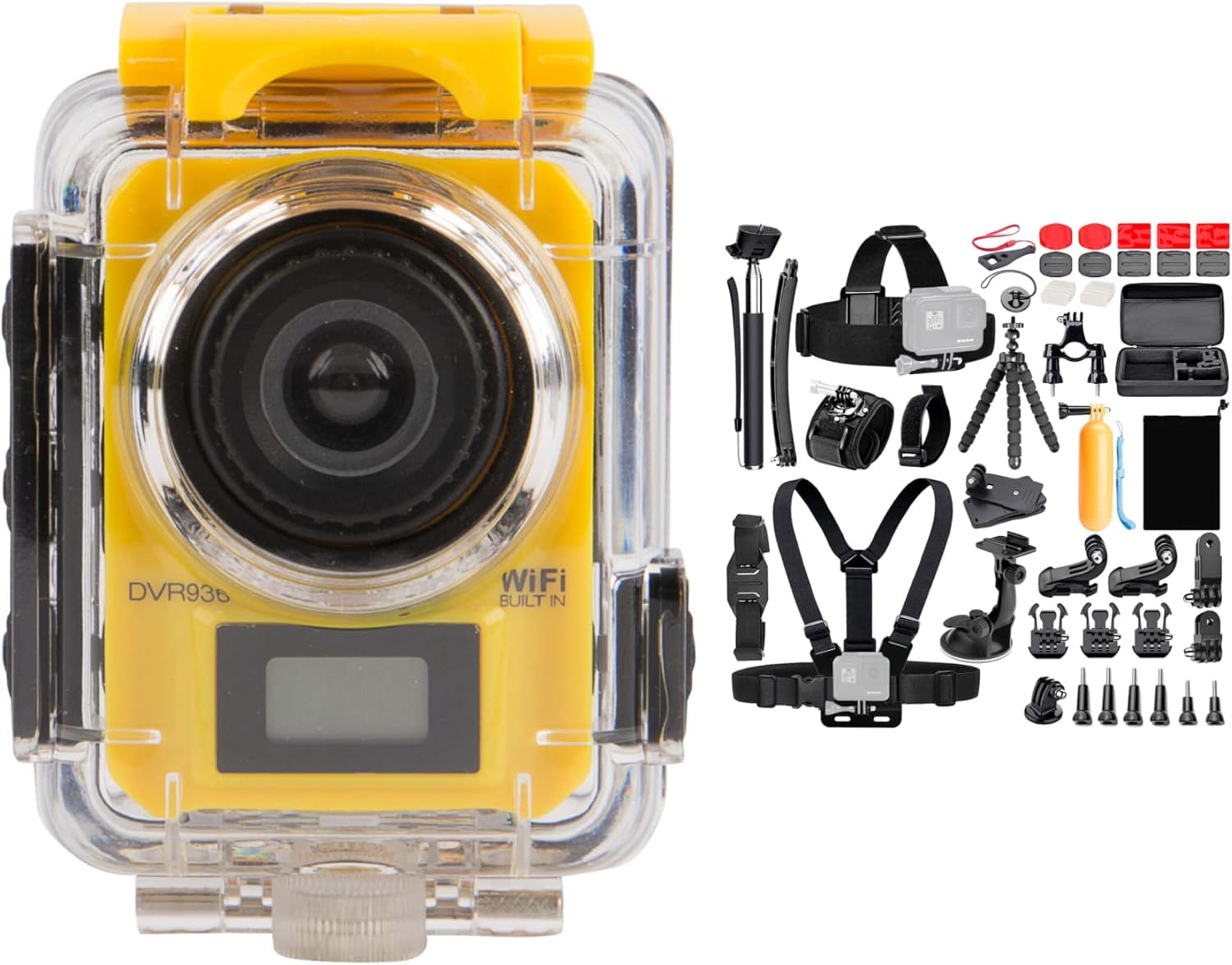 Vivitar DVR 936HD VR936HD Action Camera (Yellow) and Koah