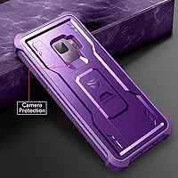 Vista 7 de Dexnor Funda para Samsung Galaxy S9, [Protector de pantalla y soporte integrados] Protección de grado militar resistente a prueba de golpes