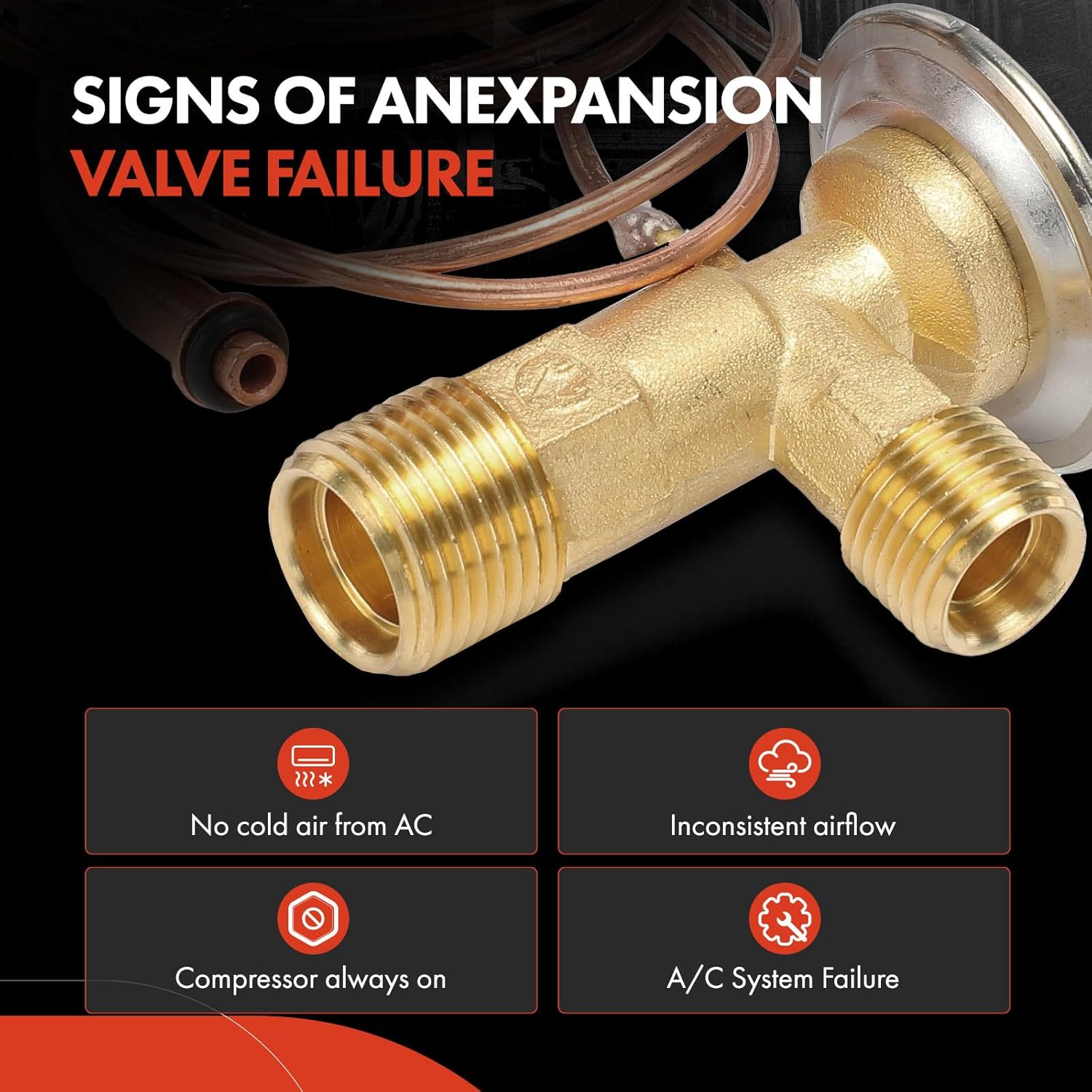 A-Premium AC Expansion Valve Compatible with International Harvester 5070/8100/4600/7100/4600LP/8300/4700/4700LP/4800/4900/9300/9400/F5070/G4900/5000/5500i/5900i/9100i SBA/9200i SBA/9400i SBA/9900i