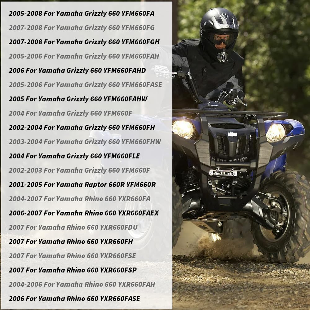 Titanium Stud Bolt Gaskets Kit Compatible with Yamaha Grizzly 660 2002-2008 Rhino 660 2004-2007 Raptor 660R 2001-2005 OEM# 3YF-14613-01-00 90179-08410-00 95617-08625-00