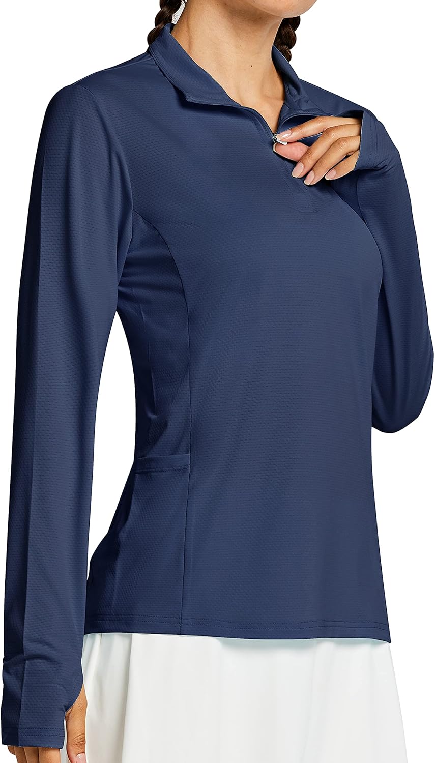 Libin Girls’s Lengthy Sleeve Golf Shirts Half-Zip Exercise Shirt Fast Dry UPF 50+ Solar Safety UV Athletic Tennis Tops