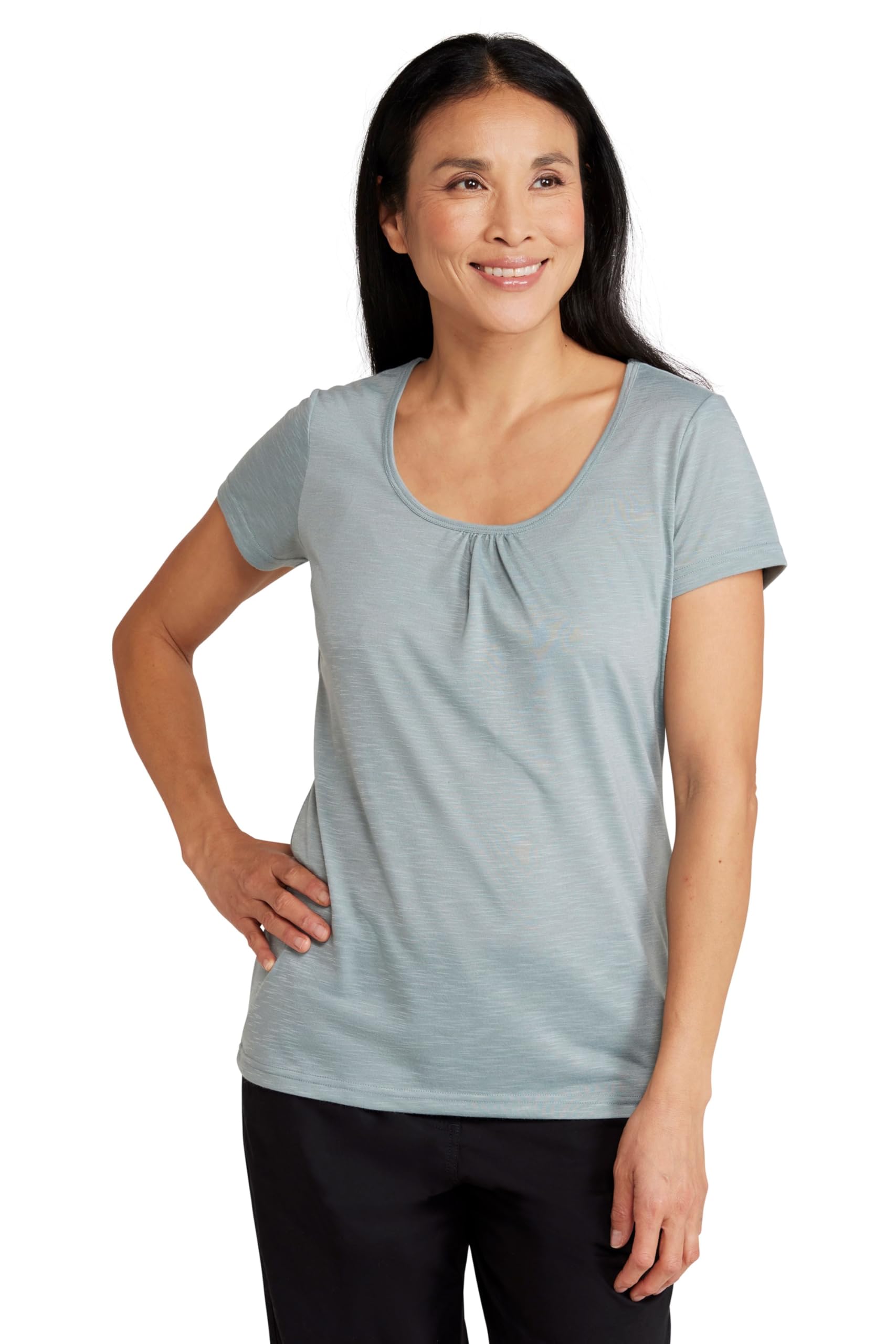 Mountain Warehouse Agra Womens T-Shirt - Lightweight Ladies Shirt, Quick Dry, Breathable Tee, Sweat Wicking Tee Shirt - for Spring Summer & Outdoors Pale Green Women's Size 18