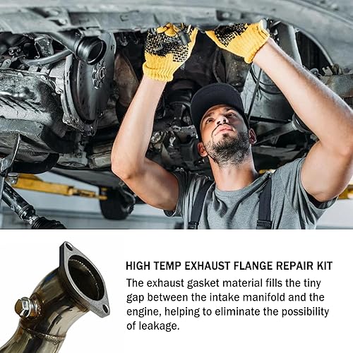 Miniatura 4 de Kit de juntas de brida de escape de 3 pulgadas, kit de sistema de escape de acero inoxidable para bridas de escape de repuesto automotriz, kit de
