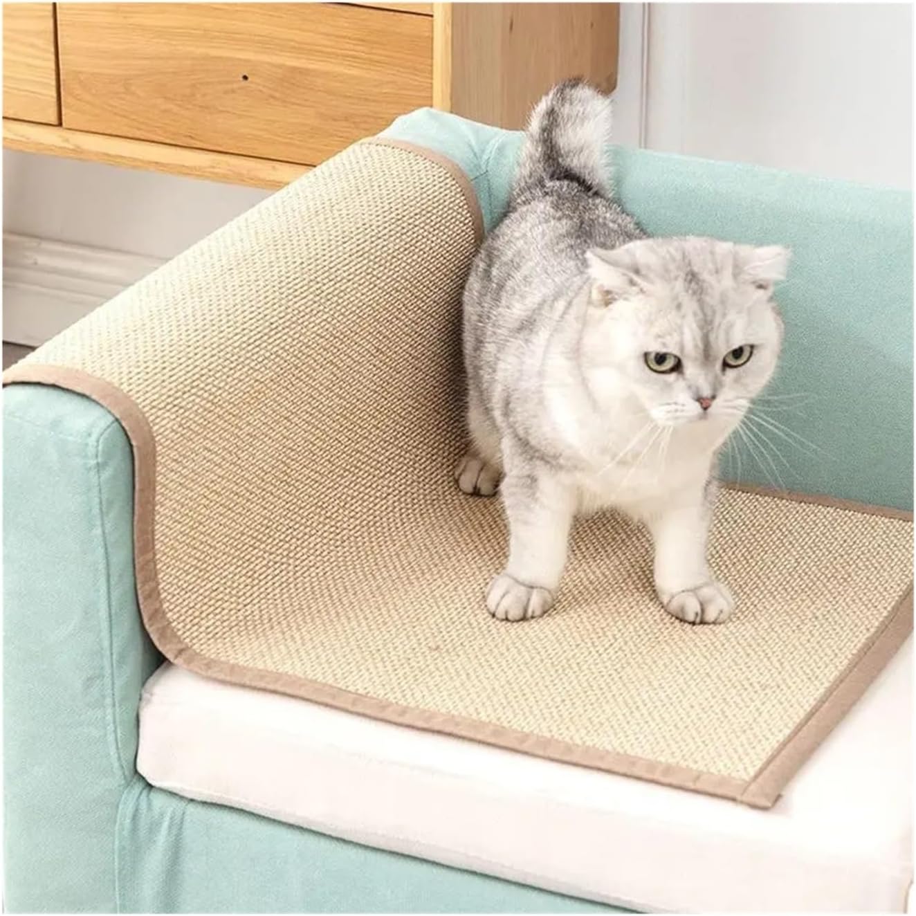 Natural Bamboo Cat Scratcher, Sofa Mats Board for Sharpening Nails, Furniture Protector for Chair and Pet Tree Toy(50x80cm)