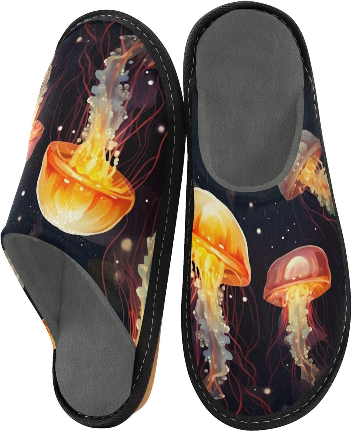 Jellyfish House Slippers – Cozy Fuzzy Slippers for Guests, Washable & Disposable, Perfect for Shoeless Home, Spa & Hotel Use A110437