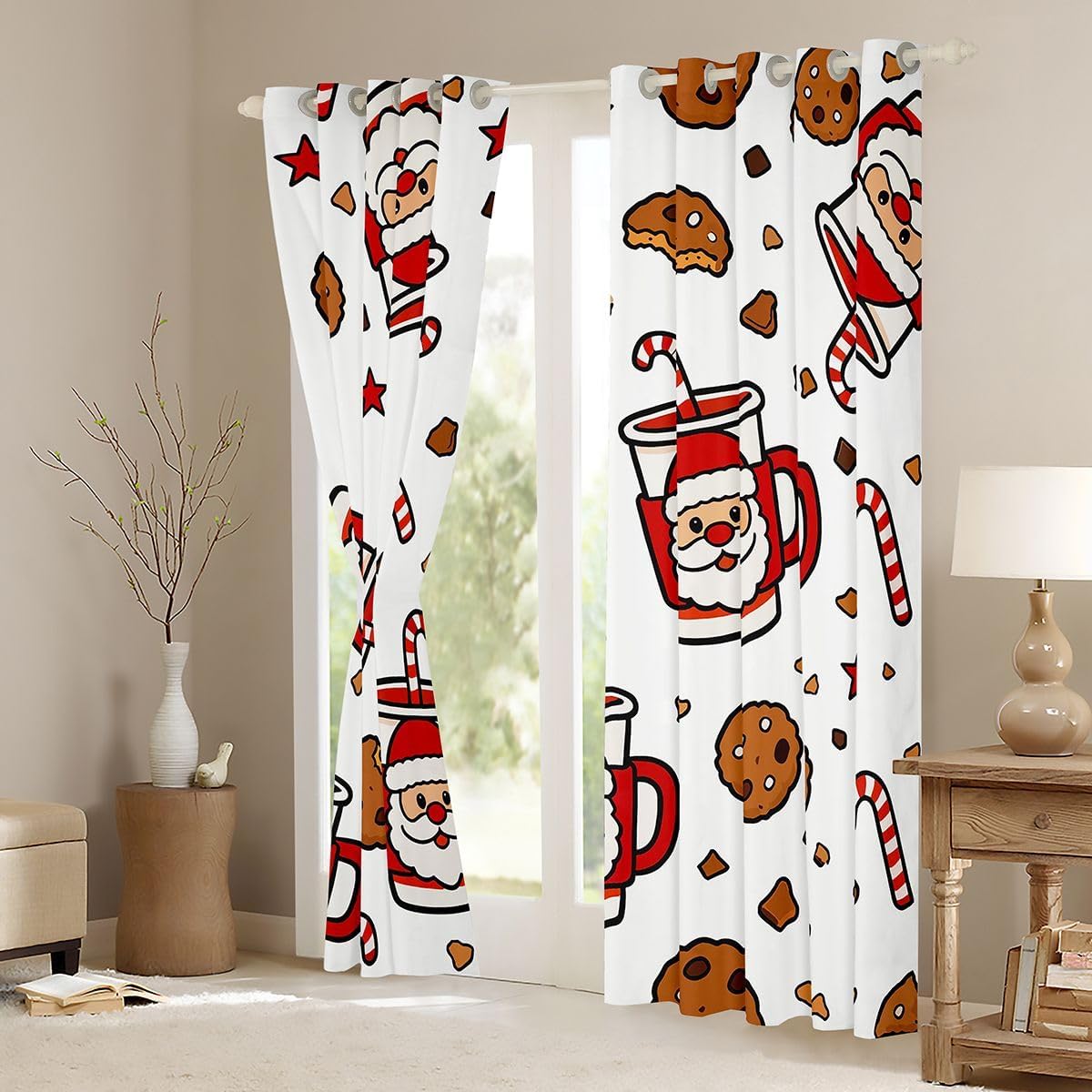 Homewish Cartoon Santa Claus Blackout Curtains for Adult Bedroom Decor, image 4