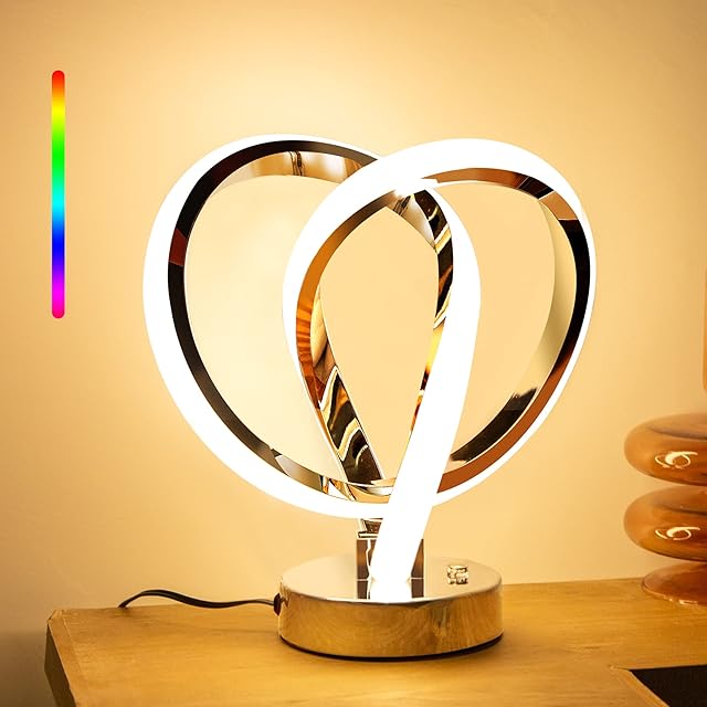 Allesin Bedside Table lamp RGB, Touch Control dimmable lamp with 3 Warm White, 6 RGB Colors and 1 Mixed Mode, LED Modern Nightstand lamp, Night Light for Bedroom, Living Room