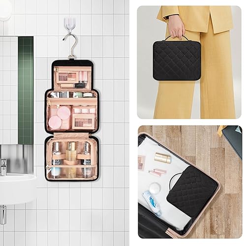 Miniatura 2 de CUBETASTIC Neceser de viaje, bolsa de maquillaje para mujer, bolsa de viaje portátil resistente al agua pequeña para artículos de tocador y