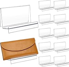 Dicunoy 12 PCS Purse Display Stands, Clear Plastic Purse Organizer Holder for Wallets, Clutches, Sunglasses, Perfume, Lipstick, Earrings, Jewelry, for Dressing Table, Closet, Store Display