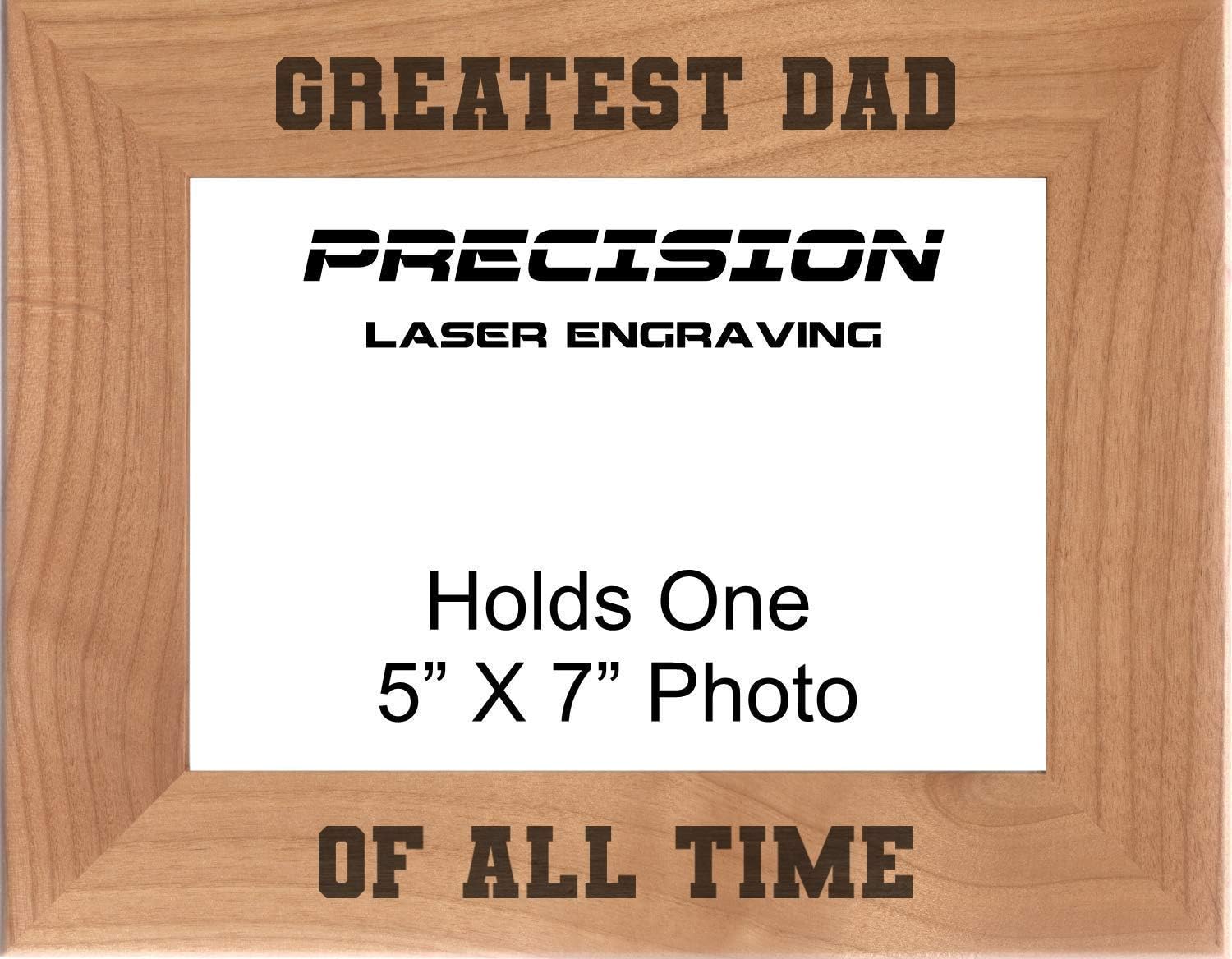 Dad Gifts Greatest Dad of All Time Engraved Natural Wood Picture Frame Fathers Day
