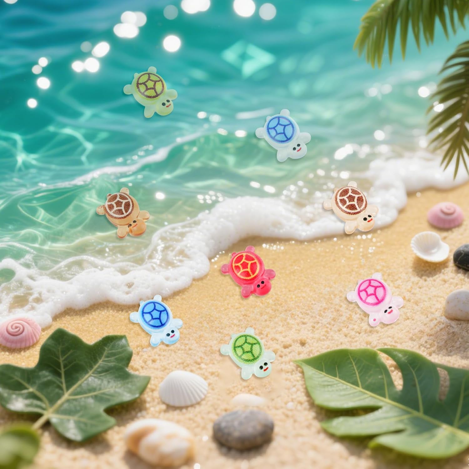 240pcs Luminous Mini Resin Turtles, Glow in the Dark Tiny Sea Turtle Animals Bulk to Hide Miniature Figures Small Plastic Ocean Animal for Fairy Garden Micro Landscaping Dollhouse Home Decor Crafts - Image 7