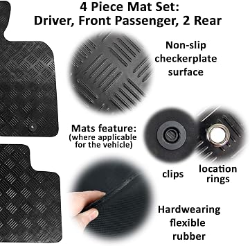 Tailored Black Rubber Floor Mat Set for Range Rover Evoque | Custom Fit
