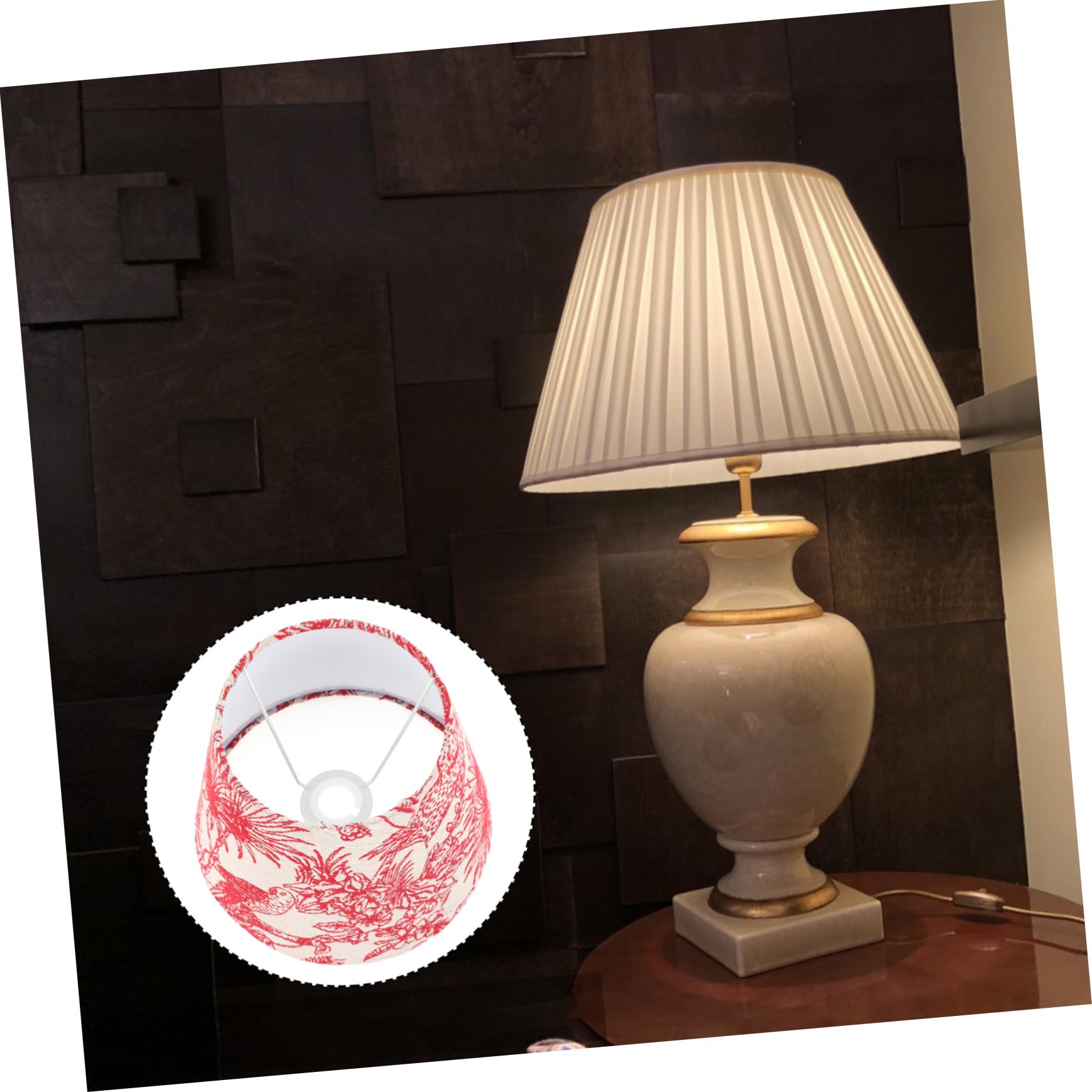 Kleiner Lampenschirm aus Gewebe für Tisch und Stehlampe Rot