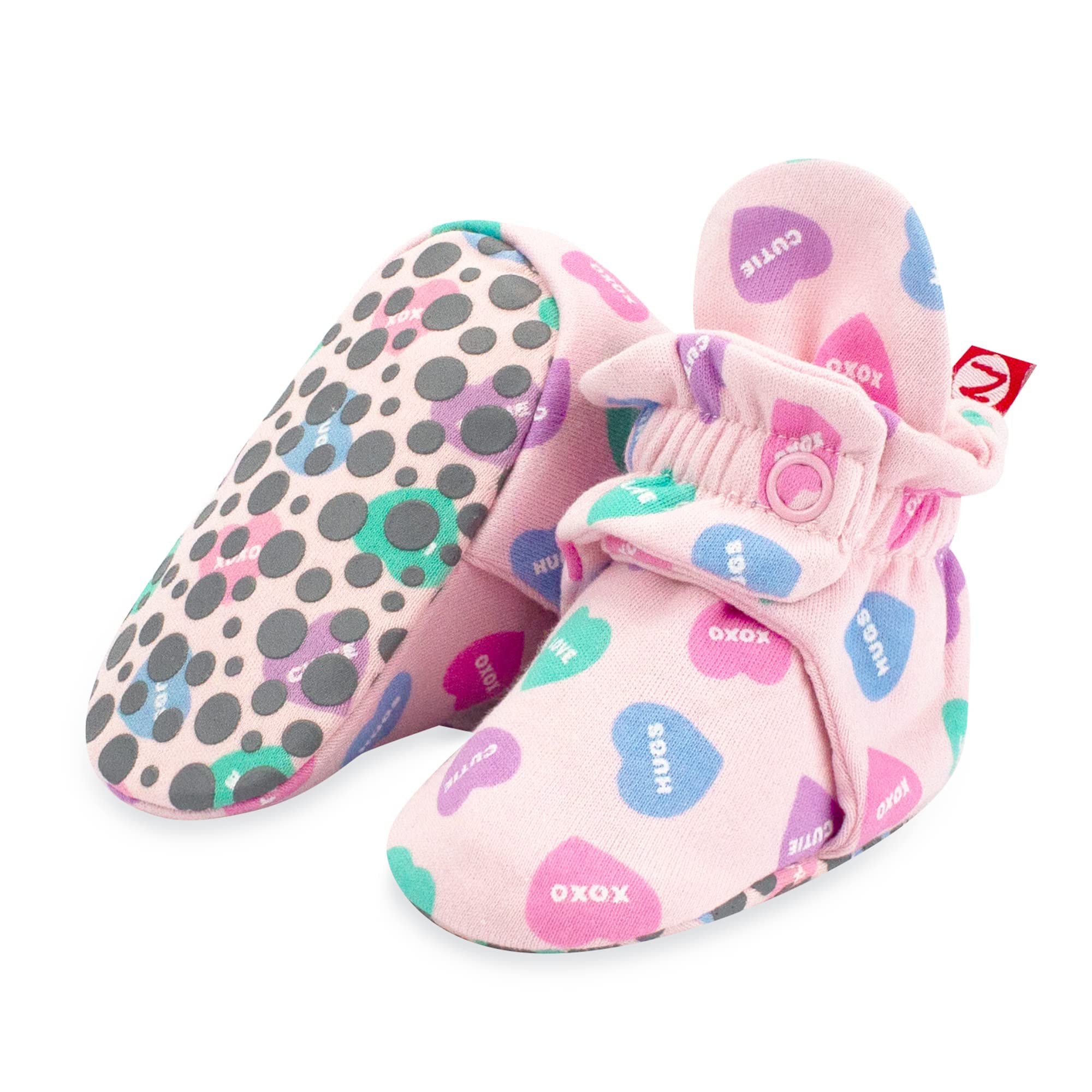Zutano Organic Cotton Baby Booties With Gripper Soles, Soft Sole Stay-on  Baby Shoes