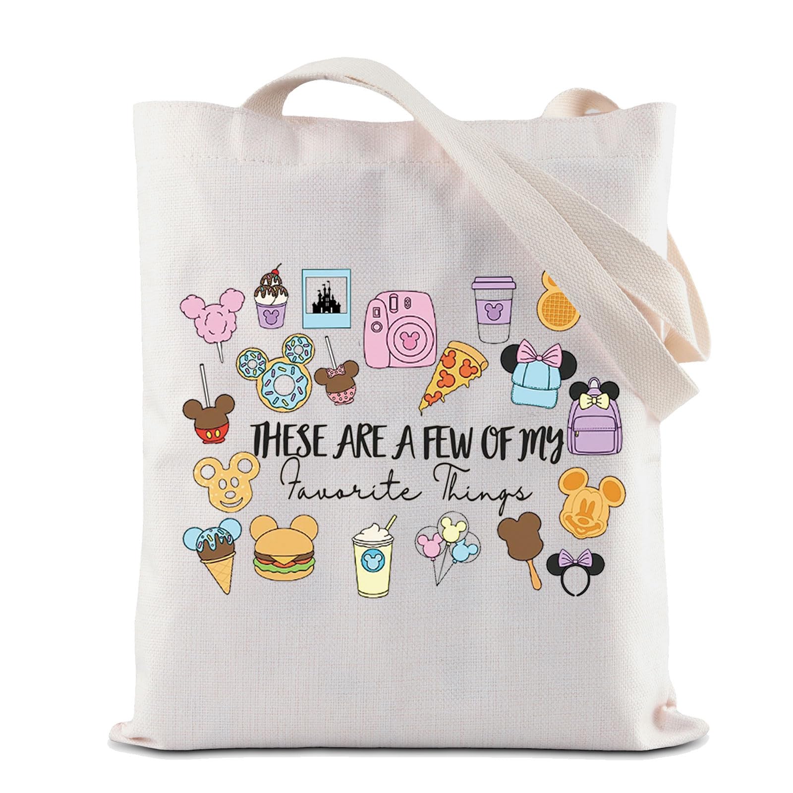 ZJXHPOSnack Tote Bag Snack Lover Gift These Are A Few Of My Favorite Things Reusable Grocery Shopping Bag Snacking Handbag