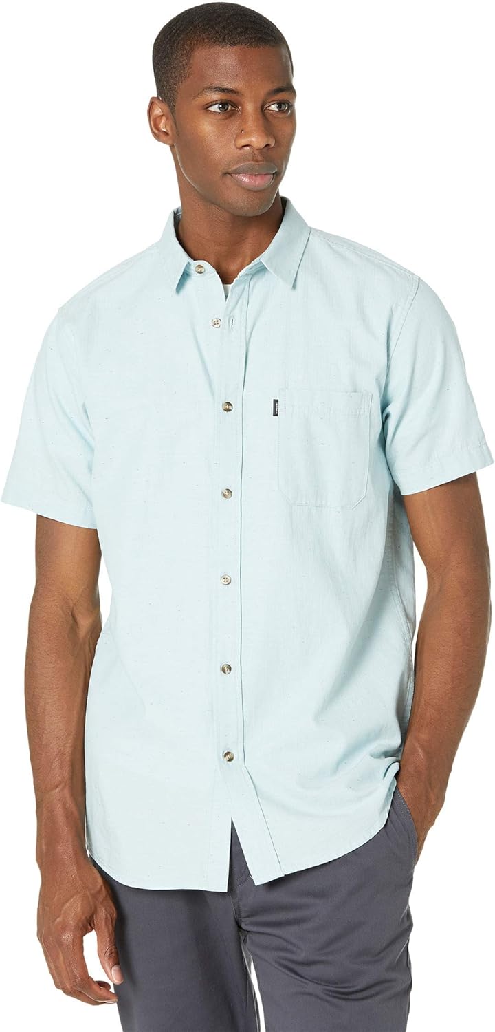 Rip Curl Ourtime SS Button Down Shirt - Light Blue