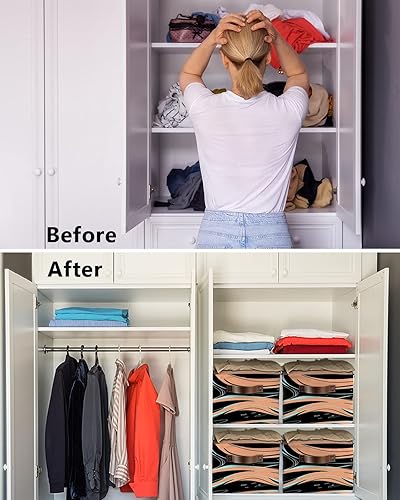 Miniatura 3 de Cesta de almacenamiento de moire naranja y verde azulado para organizar estantes, cajas de almacenamiento plegables con asa, arte abstracto moderno