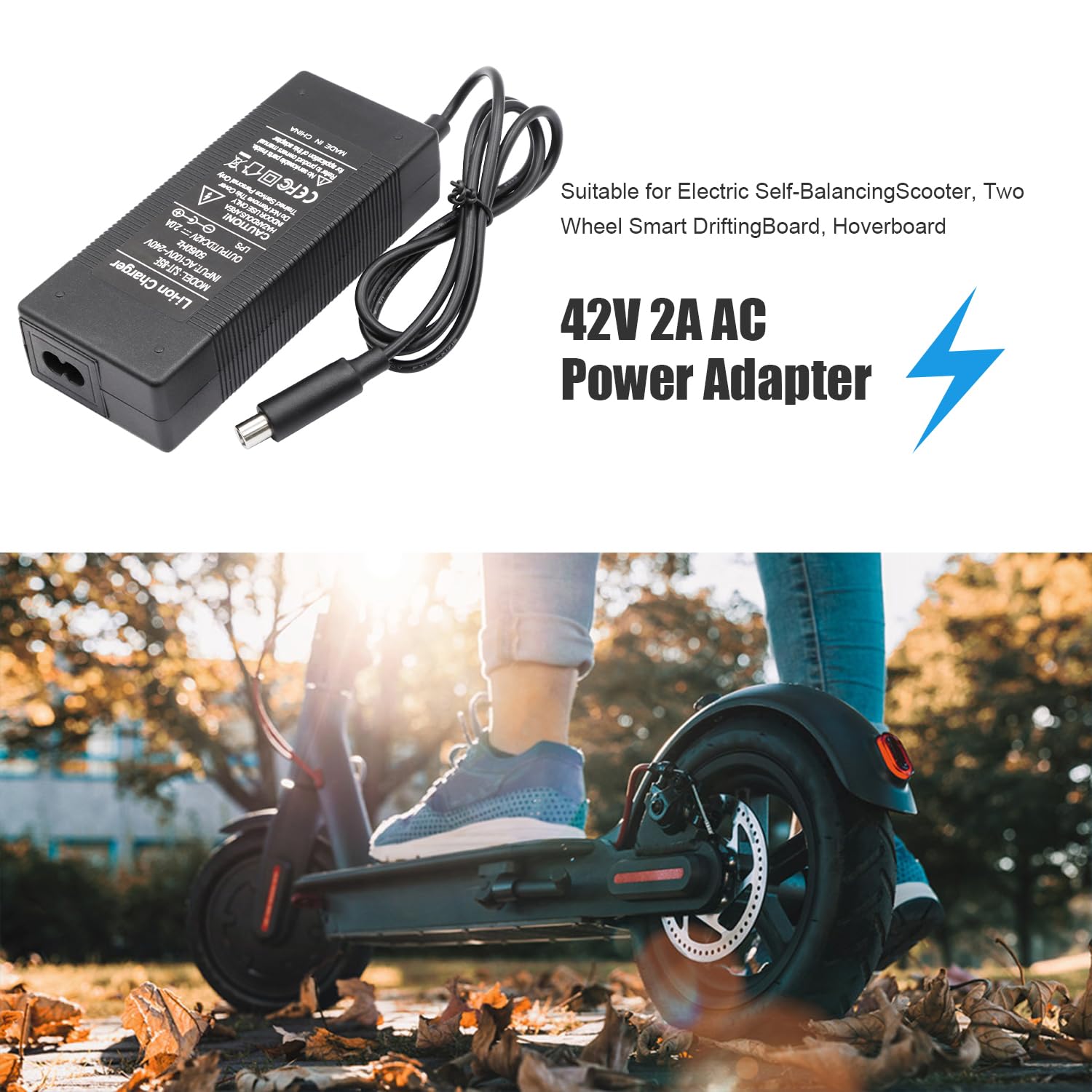42V 2A Cargador de Batería Patinetes para Xiaomi 1S M365 Lite Pro Pro 2 Mi3 Scooter electrico Bicicleta eléctrica Motocicleta eléctrica Cable Universal 5,5mm 2,1mm