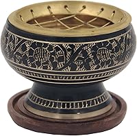 Vista 1 de DharmaObjects Quemador de incienso de carbón de latón decorado