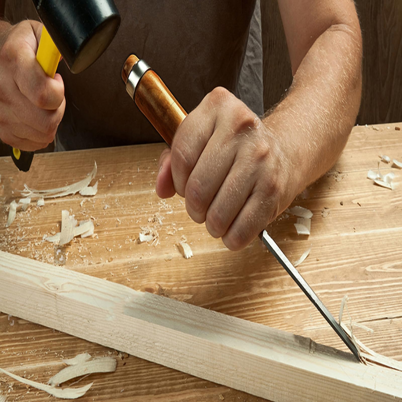 Ash handle,Stemmeisen Schleifstein Set, 6 Stück Holzbearbeitungswerkzeuge Holzschnitzerei Hand Meißel Werkzeug Holzbearbeitung Meißel Set Stechbeitel Set