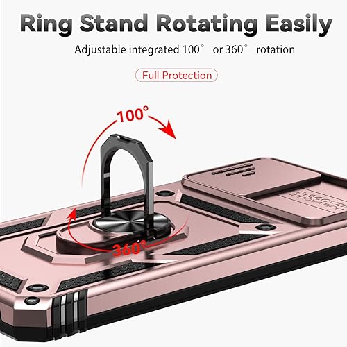 Miniatura 4 de Funda compatible con Xiaomi Poco X3 NFC, compatible con Xiaomi Poco X3 ProPoco X3 Case 2 en 1 Ring Stable Kickstand con cubierta deslizante para