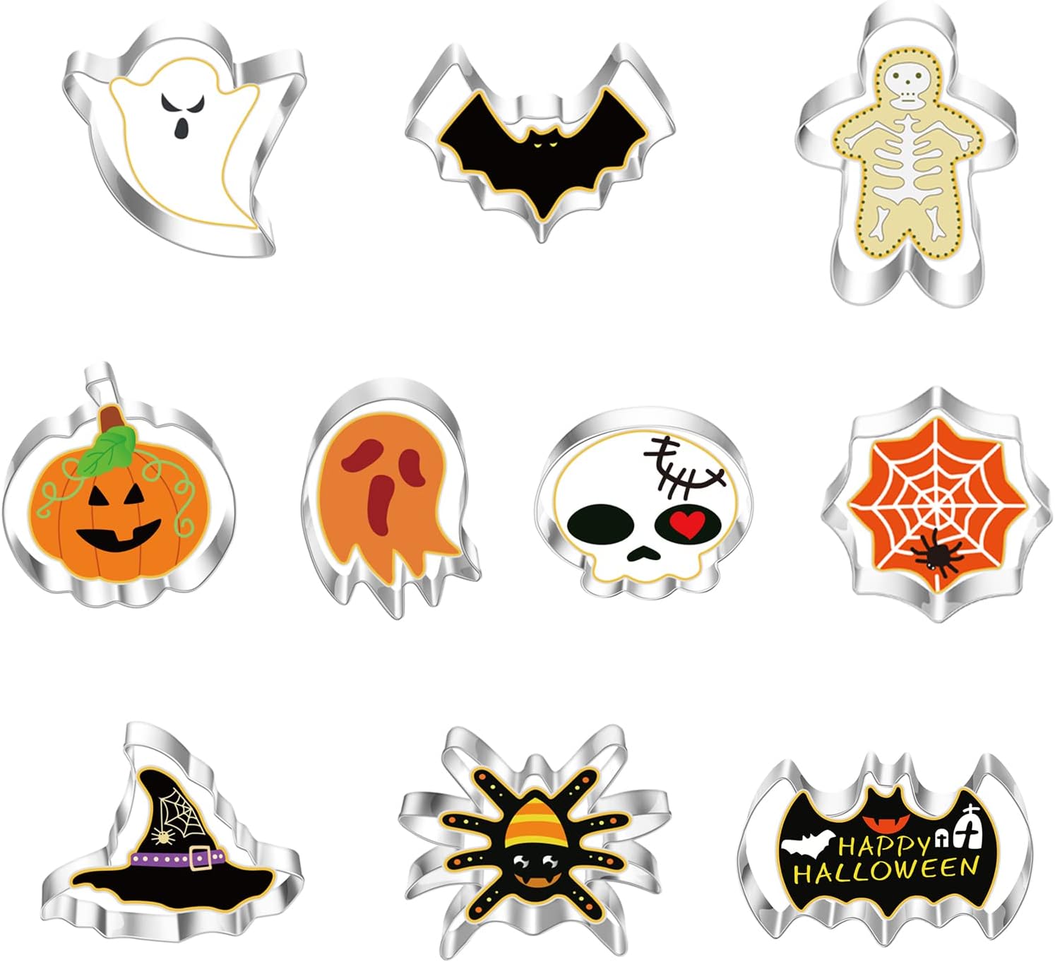 10pcs Set di Formine per Biscotti Halloween, Tagliabiscotti Volpe, Gufo