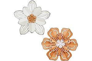 YEAHOME Metal Flower Farmhouse Decor for Orange Wall Decor for Living Room