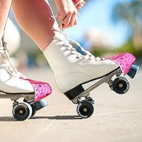 Vista 5 de SATINIOR 6 protectores de puntera de PVC para patines cuádruples, color negro, blanco y rosa, para protección de patines cuádruples