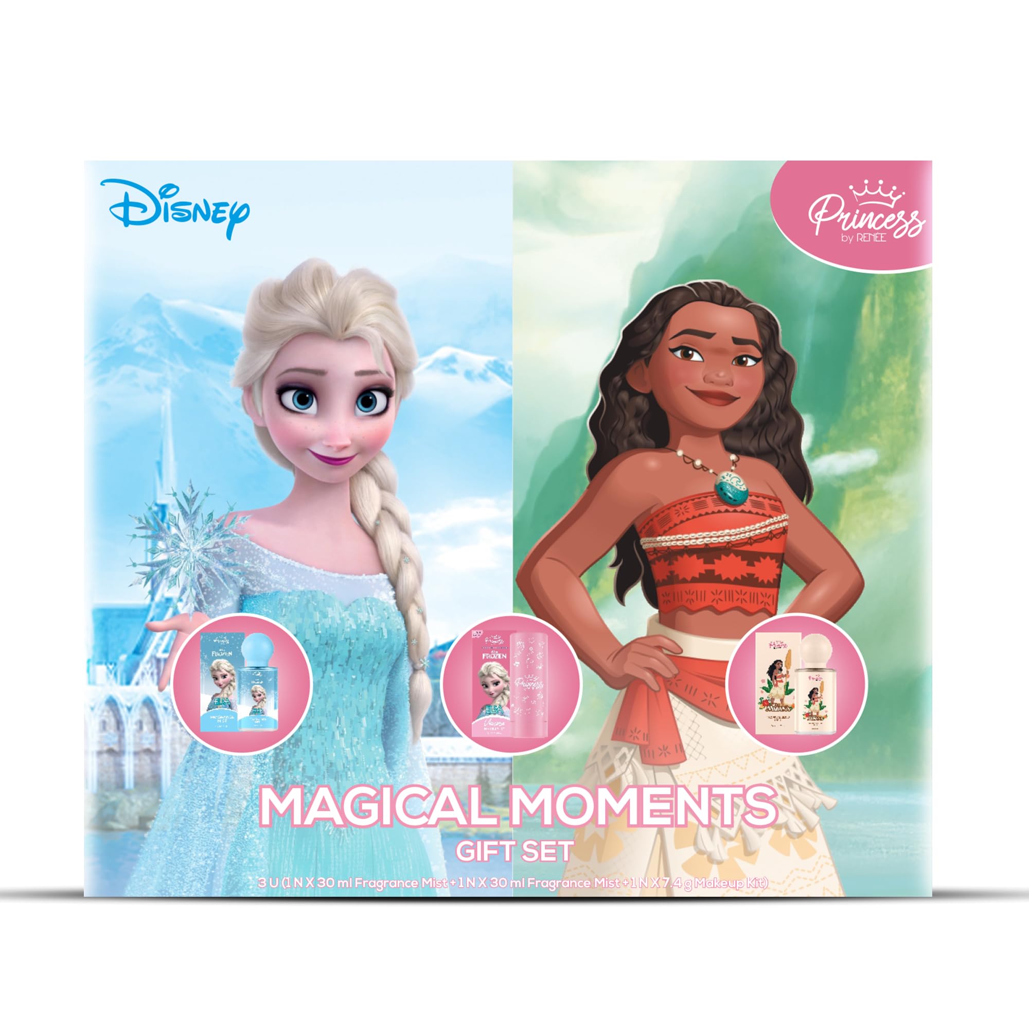 Princess by RENEE Magical Moments Gift Set for Preteens | Safe & Skin-friendly Fragrance & Makeup Combo | Includes Elsa Mist, Moana Fragrance Mist, Elsa Unicorn Makeup Kit-image-14
