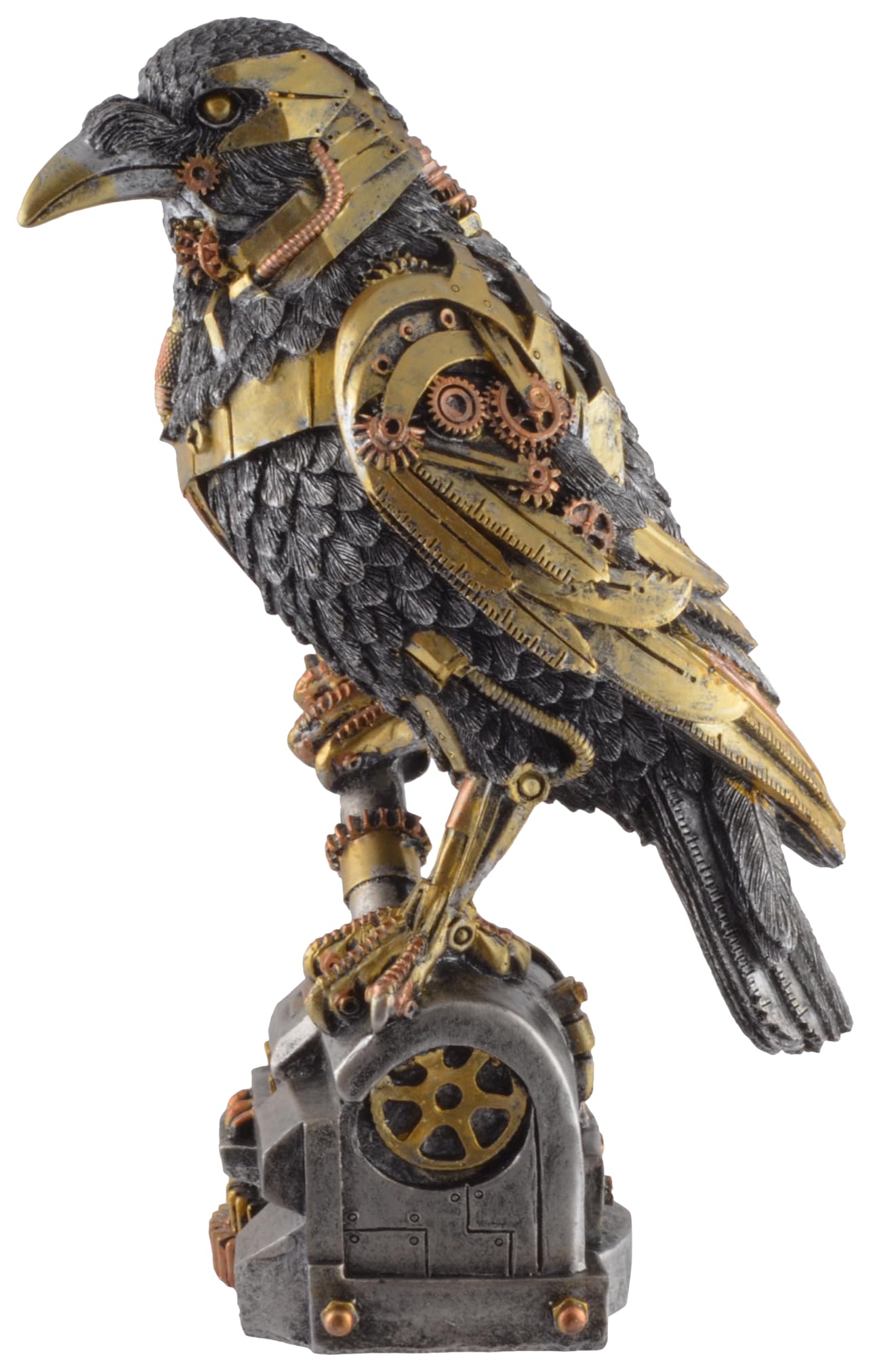 VOGLER Joh. Vogler GmbH Steampunk Steam Raven con varie parti meccaniche, pietra artificiale colorata a mano