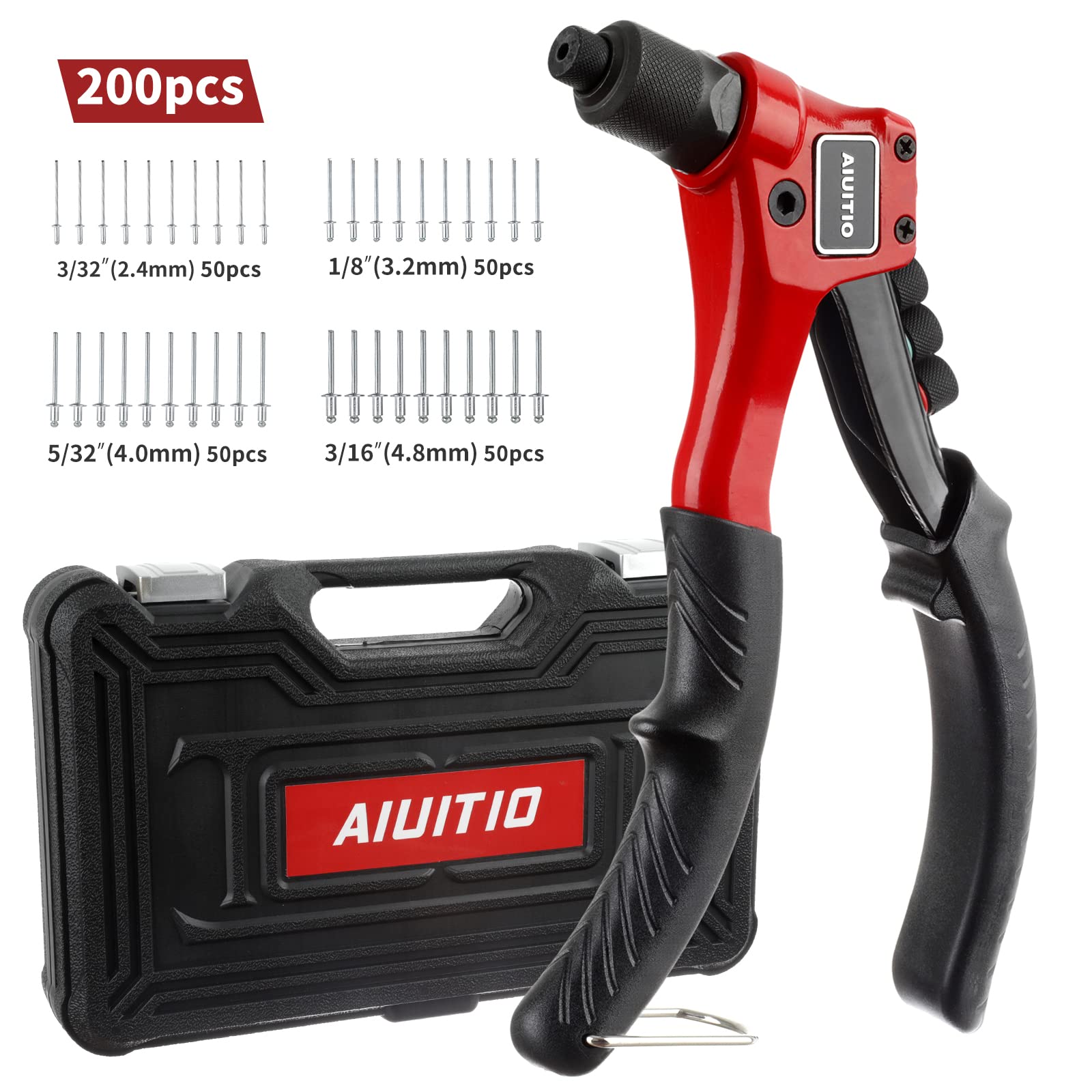 Buy AIUITIO Rivet with 200Pcs Rivets, Manual Rivet Kit with 4 ToolFree