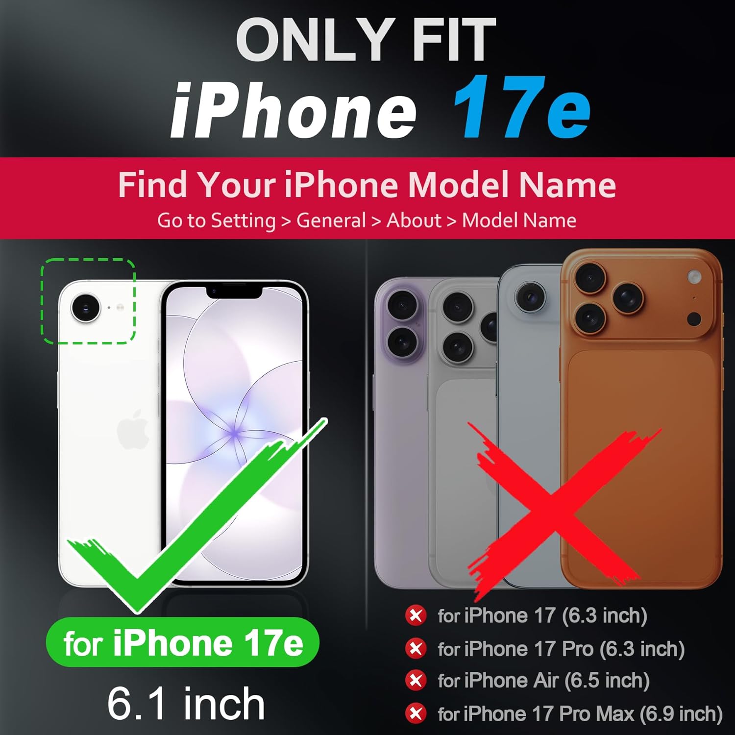 SHIELDON 2-in-1 Case Wallet for iPhone 17e 5G 6.1" 2026 | Genuine Leather, Detachable, Flip Magnetic Closure, Wireless Charging, RFID Blocking Card Slot, Kickstand, Shock Absorbing Cover - Evergreen