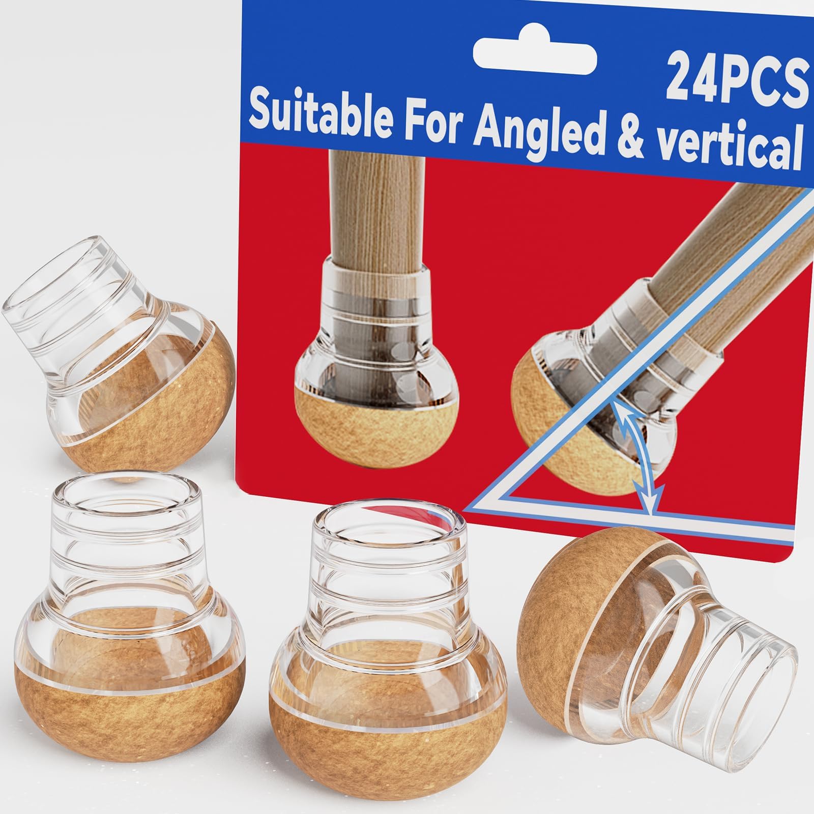 32 PCs Chair Leg Protectors for Hardwood Floors, Extra Thicken Chair