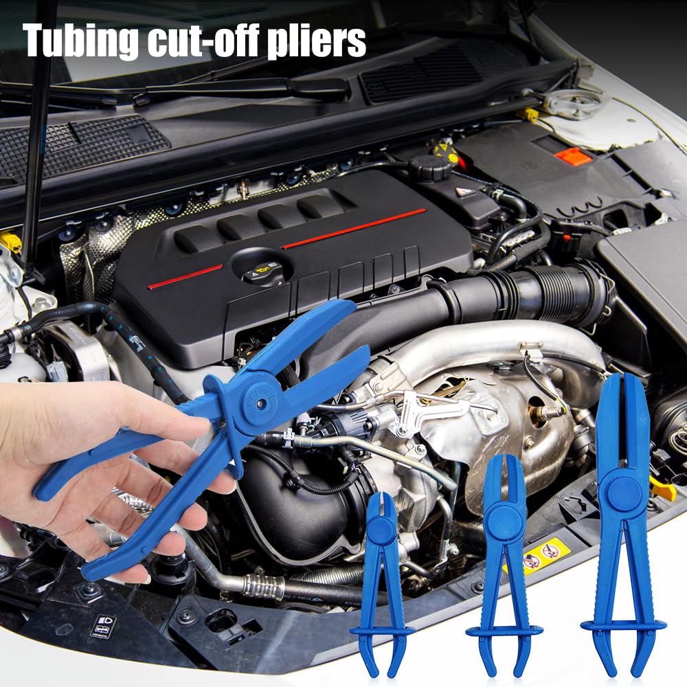 3 Pièces Pince Durite Refroidissement - Collier Serrage Nylon Pour Tuyau Carburant Et Gaz - Rouge Bleu