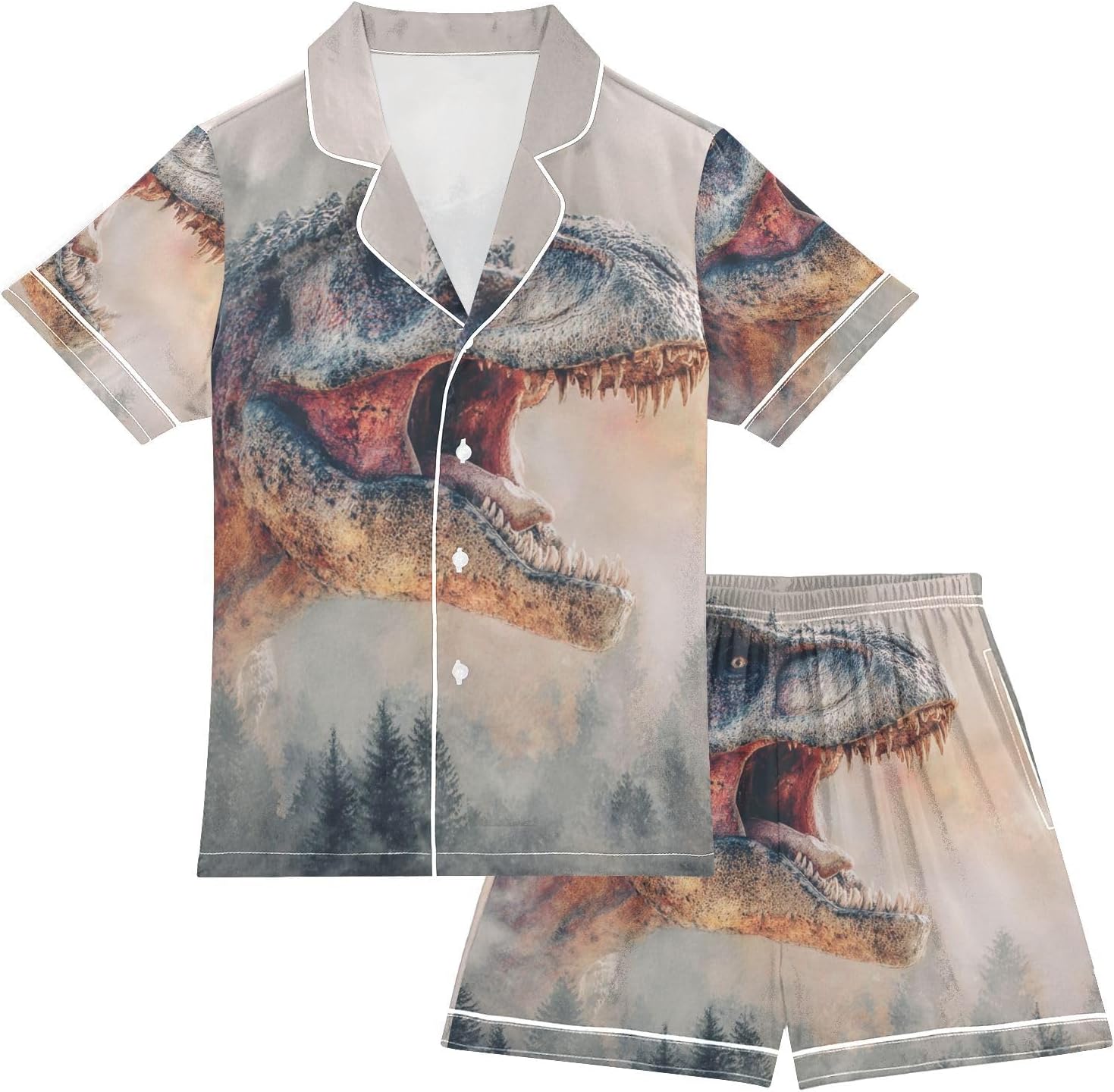 Silk Pajamas Sets Soft Satin 2 Piece Pjs Set Short Sleeve Sleepwear Nightwear