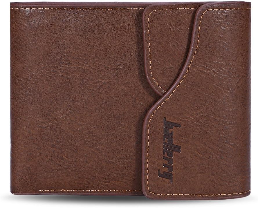 JHD Baellerry Men Coin Pocket PU Leather Short Wallet Card Holder